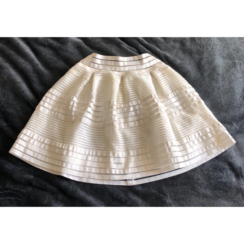 White pleated full skirt